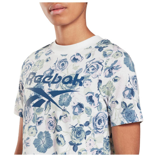 Reebok Γυναικεία κοντομάνικη μπλούζα RI Floral Crop Tee